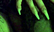 close-up on fuschia leopard milf's wet pussy getting licked in interracial cunilingus action