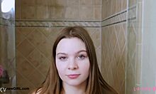 😍 cute teen model slips into sensual bath, feeling so relaxed now...