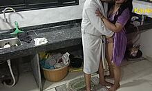 Intimate Indian Couple Shares Homemade Kitchen Moments