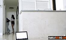 Stepbrother and stepsister fight before wild taboo fuck