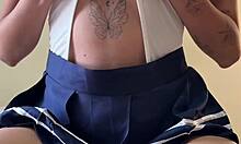 fucking my huge natural tit goth girl after class in empty classroom