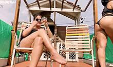 april big ass and belle amore guzzle yellow pee terrace nonstop