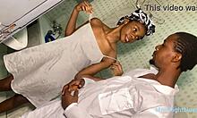 skinny babe moans loud riding plumber's big black cock hard