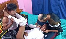 hanif and popy khatun love mmf 3some two cocks stretch tight bengali pussy rough