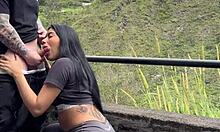 hot young colombian couple films hardcore doggystyle in medellin public park