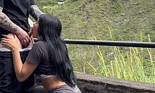 hot young colombian couple films hardcore doggystyle in medellin public park