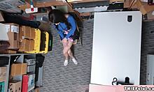 taylor the cute brunette thief caught and punish-fucked hard in backroom