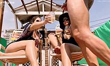 april big ass and belle amore guzzle yellow pee terrace nonstop