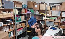 taylor the cute brunette thief caught and punish-fucked hard in backroom