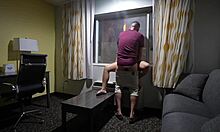 pregnant blonde risks it all with monster cock orgasm doors wide open at hotel