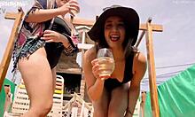 april big ass and belle amore guzzle yellow pee terrace nonstop