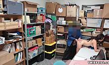 taylor the cute brunette thief caught and punish-fucked hard in backroom