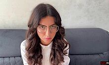 speech therapist shows student all holes fucking lesson with anal pounding and cum dripping on glasses