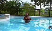 Lady Cinder's Big Black Cock Poolside Missionary Pounding