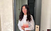 speech therapist shows student all holes fucking lesson with anal pounding and cum dripping on glasses