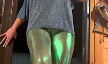 Shiny Leggings Cameltoe Tease Dance By Pretty Slut Wife