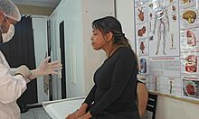 gynecologist checks distracted lesbian couple during exam one scrolls phone