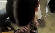 did she cum from his tongue then explode on his creampie cock?