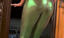 Shiny Leggings Cameltoe Tease Dance By Pretty Slut Wife