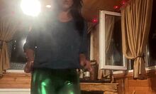 Shiny Leggings Cameltoe Tease Dance By Pretty Slut Wife