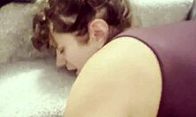 local bunny bends over stairs moaning for hard dick spanking