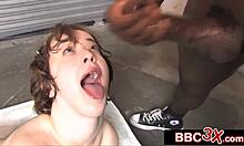 DUMB TEEN KNELT FOR GANG BANG BY BIG BLACK COCKS IN GHETTO GAME!