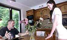 Hot Latina Briseida Myers Takes Brutal Anal Pounding and Gagging Deepthroat on Kitchen Desk