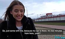 wanna see this hot brunette bent over in public car doggystyle fuck?