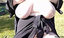 Stepmom and stepsister flash big asses pussies workout public voyeur outdoor taboo