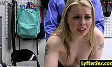 mall cop spies on teen thief then bends her over for rough doggystyle
