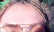 pretty european petite skinny babe with small natural tits moans rough during outdoor forest blowjob cumshot facial