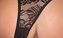 hot wife in lingerie gets pussy dripping wet from hubby's fingers in hotel sex