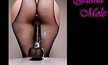 Pawg In Pantyhose Rides Dildo Hard Wet Pussy Sounds Big Round Ass Gaping!