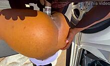 ebony babe with big ass bent over takes monster black cock doggystyle in the car to vegas