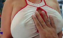 Hot LATINA MILF Wife Takes MISSIONARY Creampie Holiday