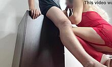 A slutty wife films her cheating creampie orgasm for cuckold husband in stockings heels
