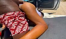 ebony babe with big ass bent over takes monster black cock doggystyle in the car to vegas