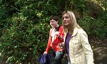 Street-Picked Horny Blonde Bent Over for Outdoor Doggystyle Ride in Park