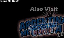 hot body brunette squeezes into tight jeans and thong underneath