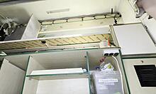 My Cute Blonde Hostess Flashes Shaved Pussy Upskirt for Extra Cash in Food Truck POV