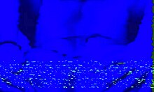 BLEU ROOM SOLO: she bends over fingering her big black trans ass for ANAL finger FUCK