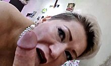 my sweet mature milf neighbor sucks cock like a pro in lingerie pov 😍🔥