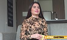 gorgeous colombian goes wild sucking cock at lingerie casting 🍆😈