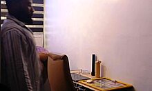 My sexy ebony chubby wife bends over her fat ass for domestic spanking duties