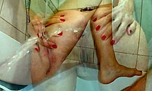 my wife preps her gaping asshole with enema for rough anal