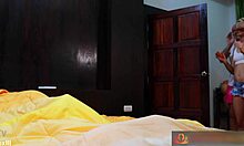 christmas threesome slams amateur fuck doll doggy with double anal toys and face cum