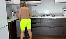 a mature lady in the kitchen couldnt resist her craving for rough anal pounding