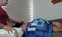 stepmom begged for massage but i slammed straight into her fat ass for rough anal