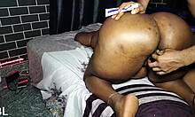 biggest african booty bends over shaking curves in raw doggy display