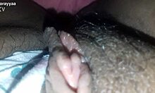 chubby babe slips off heart-print panties teasing her big pussy